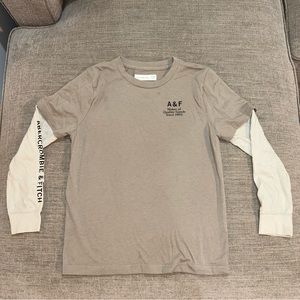 Abercrombie and Fitch kids light brown and tan long sleeve shirt-size 9/10